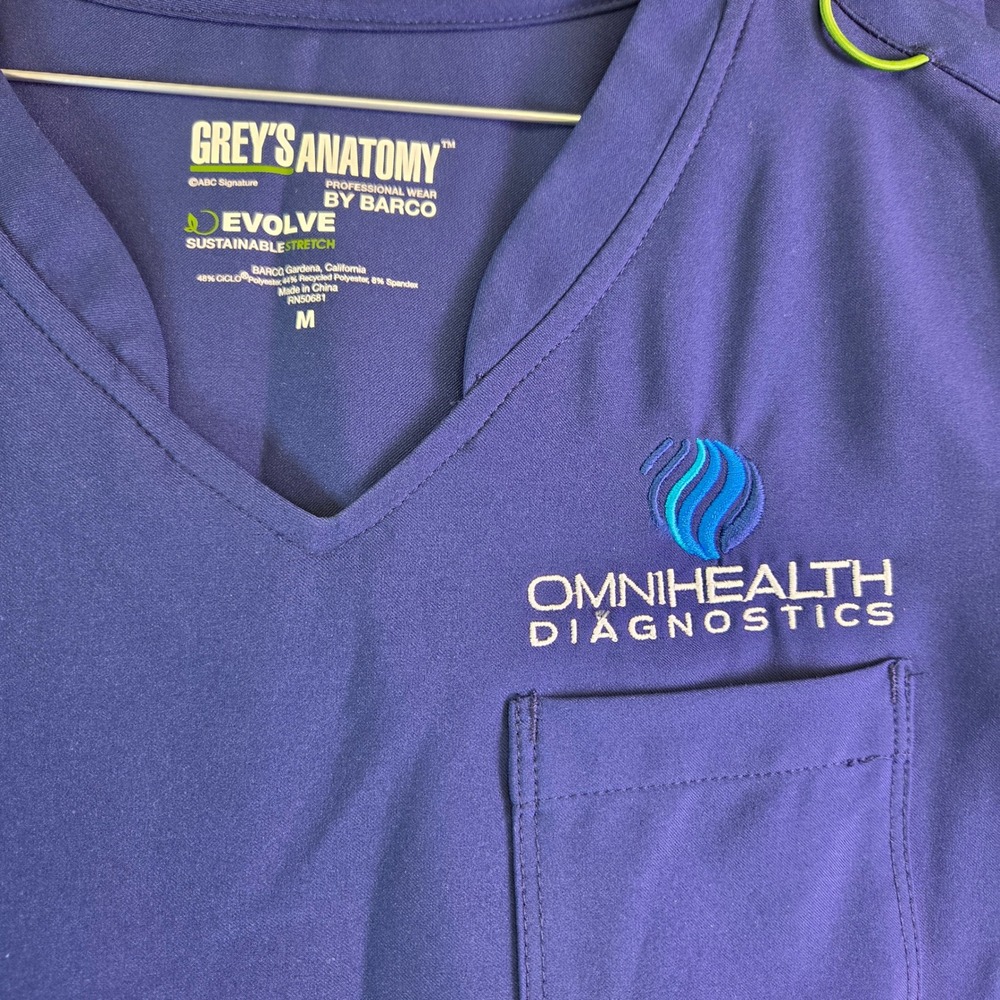 Greys Anatomy by Barco Evolve Navy Blue Scrub Set Womens Medium OmniHealth Logo - Picture 6 of 11